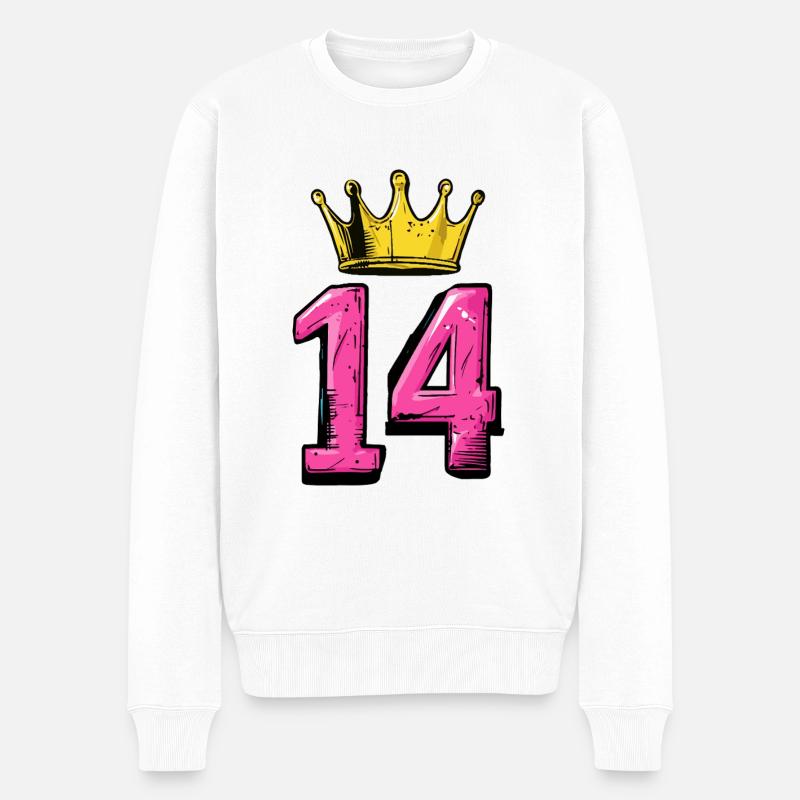 Couronne à 14 chiffres - Pull Premium bio Homme - blanc