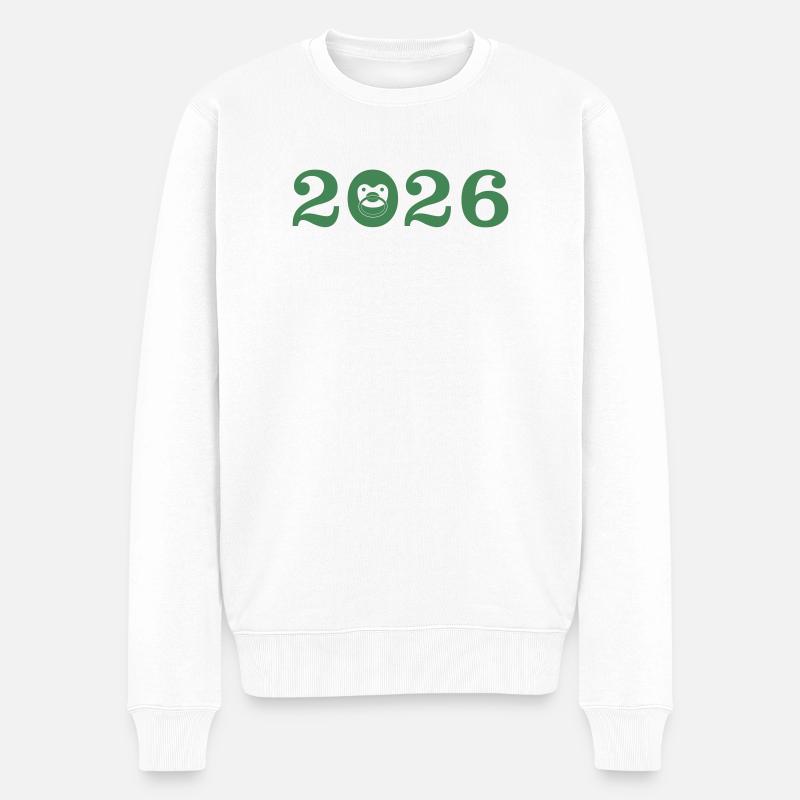 Baby 2026 - Männer Premium Bio Pullover - Weiß