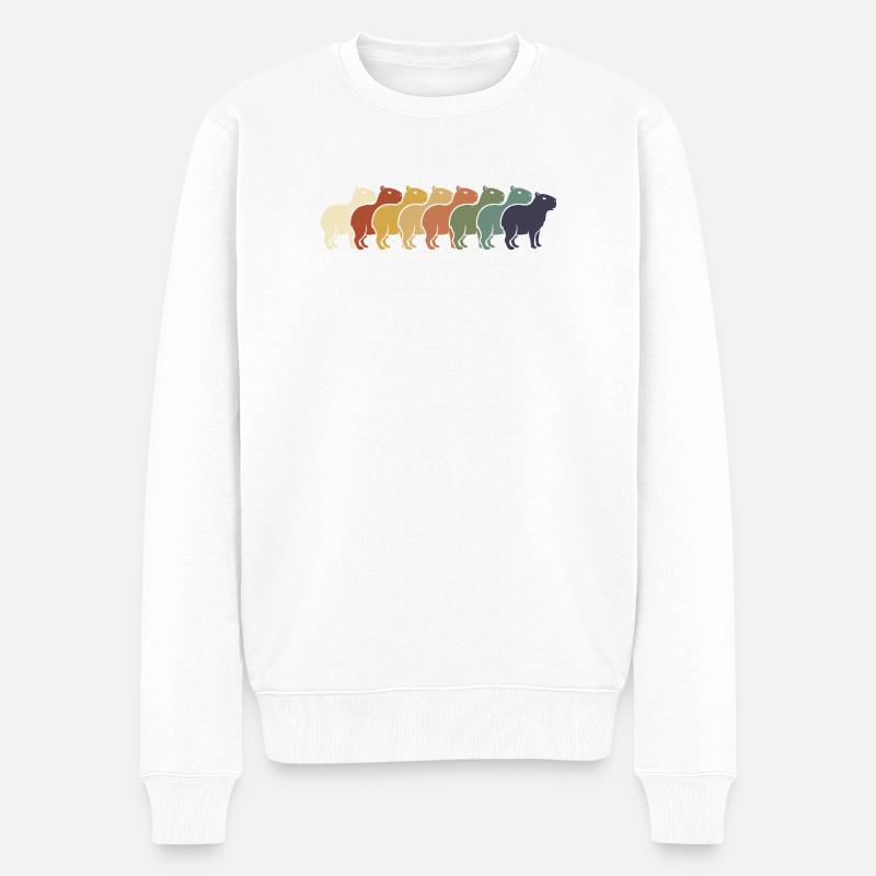 Rangée de chameaux arc-en-ciel - Pull Premium bio Homme - blanc