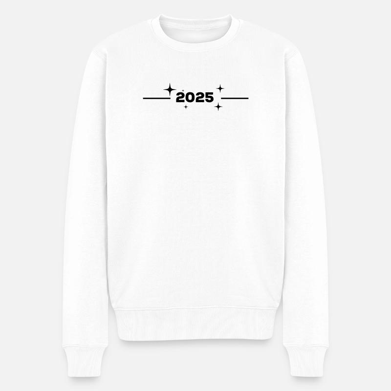 2025 - Année - Ligne - Nouvelle année - Pull Premium bio Homme - blanc