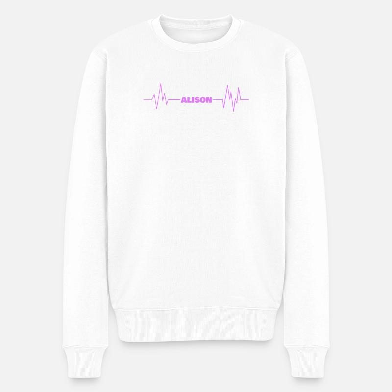 Alison - Männer Premium Bio Pullover - Weiß