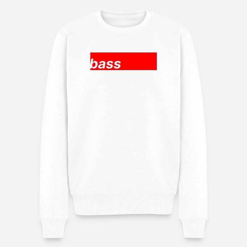 Bass - Männer Premium Bio Pullover - Weiß