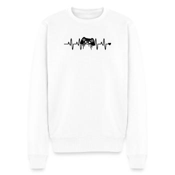 Gaming herzschlag - Männer Premium Bio Pullover - Weiß - Vorne - Thijin (182cm)