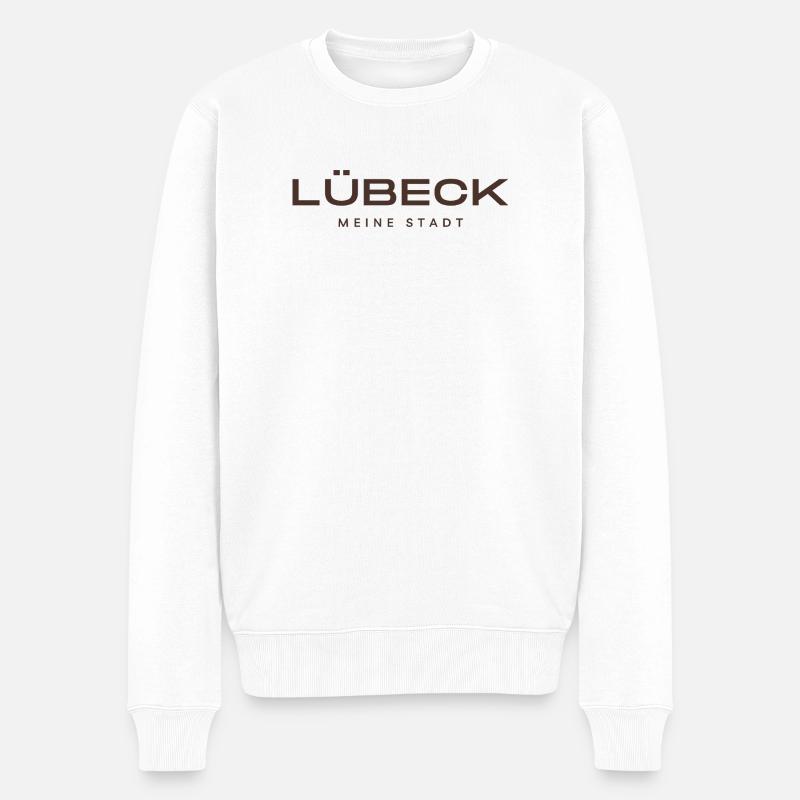 Lübeck - Männer Premium Bio Pullover - Weiß