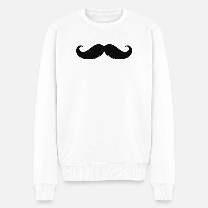Mustache - Mustache - Moustache - Pull Premium bio Homme - blanc