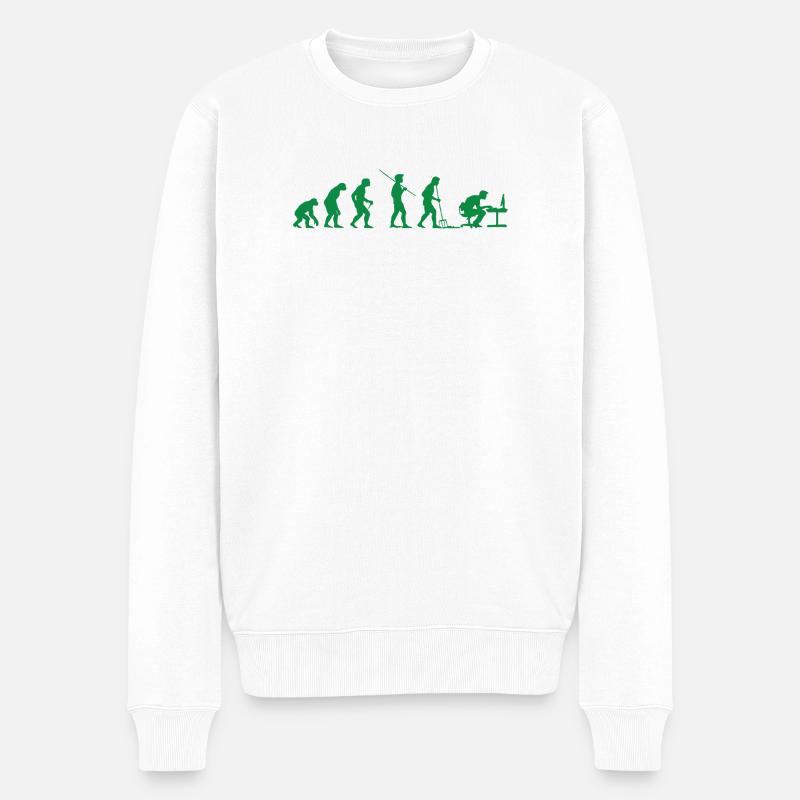 Programmierer Evolution Informatiker Entwickler - Männer Premium Bio Pullover - Weiß