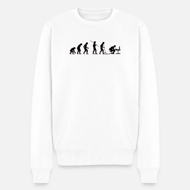 Programmer Evolution Computer Scientist Developer - Men's Premium Organic Jumper - white