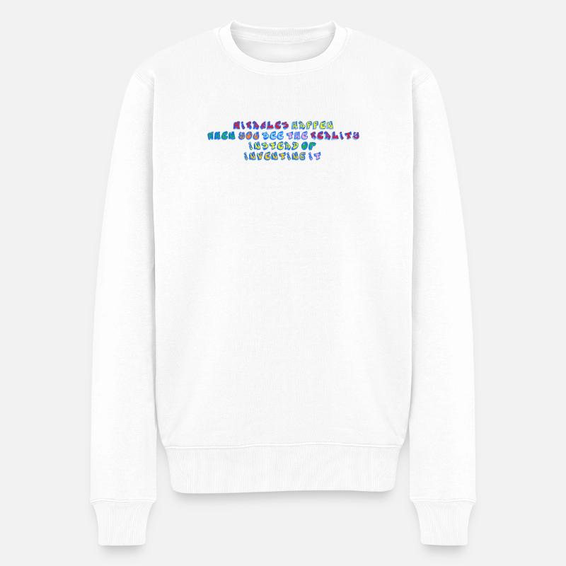 Miracles - Pull Premium bio Homme - blanc