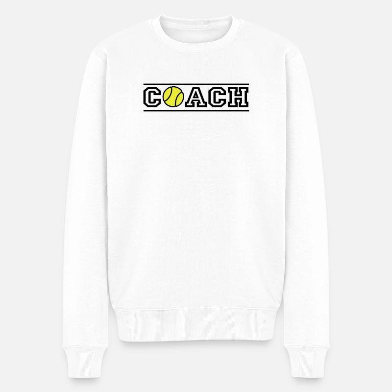 Tennis Coach - Männer Premium Bio Pullover - Weiß