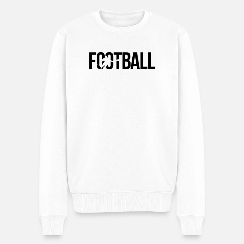 football - Männer Premium Bio Pullover - Weiß
