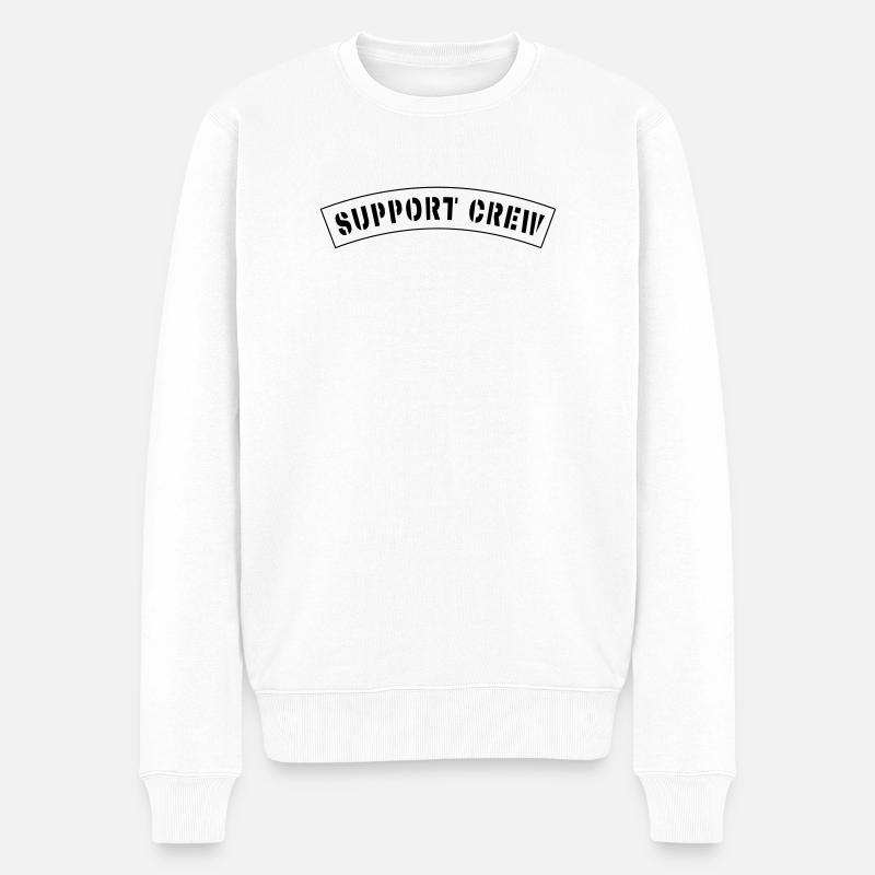 Support crew style patch - Men's Premium Organic Jumper - white