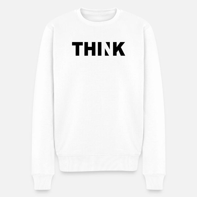 Think - Men's Premium Organic Jumper - white