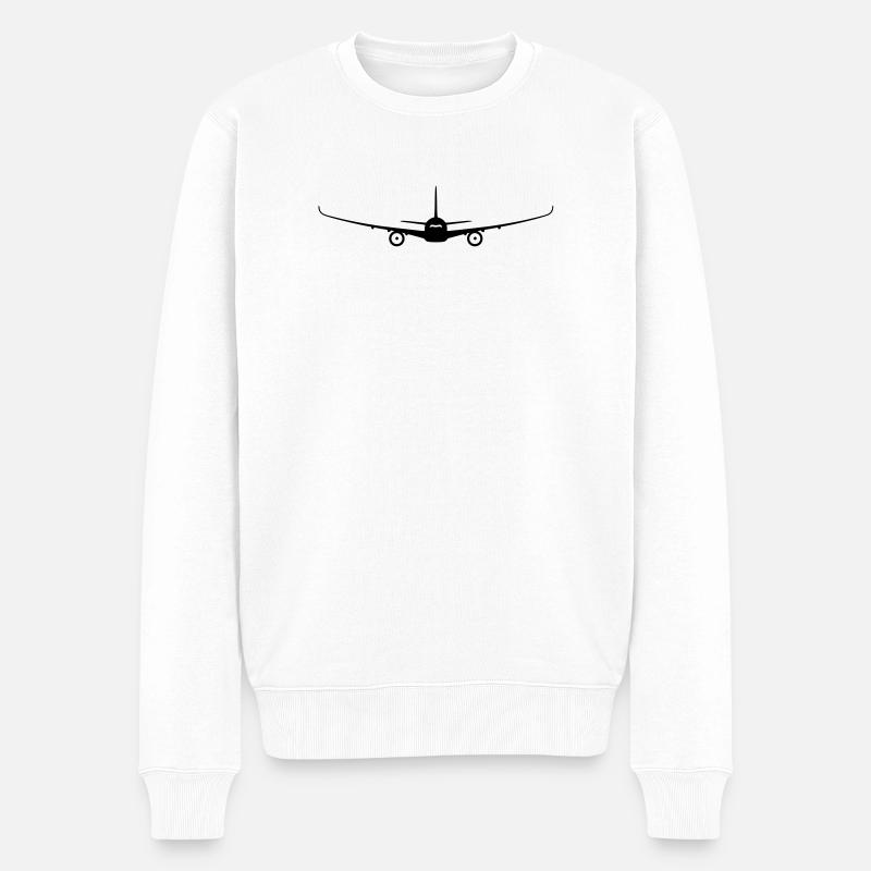 Flugzeug - Männer Premium Bio Pullover - Weiß