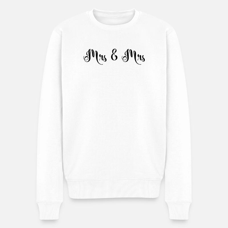 Mrs & Mrs Design für lesbische Hochzeiten - Männer Premium Bio Pullover - Weiß