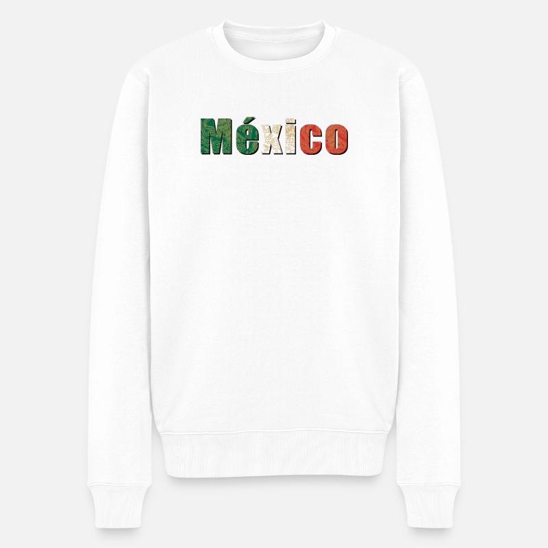 México - Männer Premium Bio Pullover - Weiß