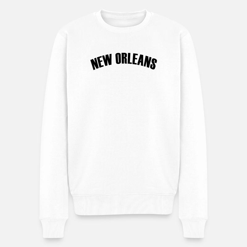 new orleans shirt - Männer Premium Bio Pullover - Weiß