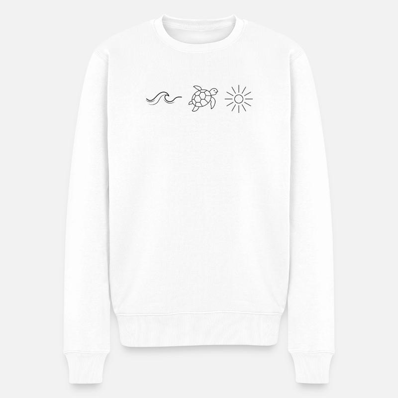 Marinekunst als Motiv - Männer Premium Bio Pullover - Weiß