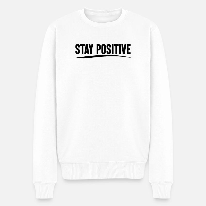 Restez positif - Pull Premium bio Homme - blanc