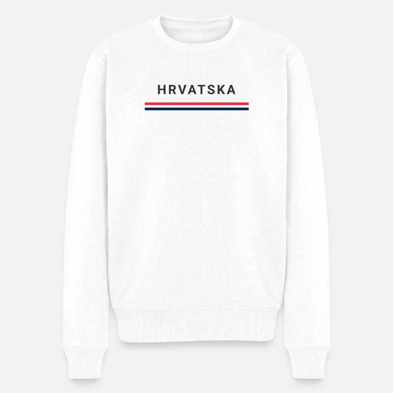 Hrvatska-Linien - Männer Premium Bio Pullover - Weiß