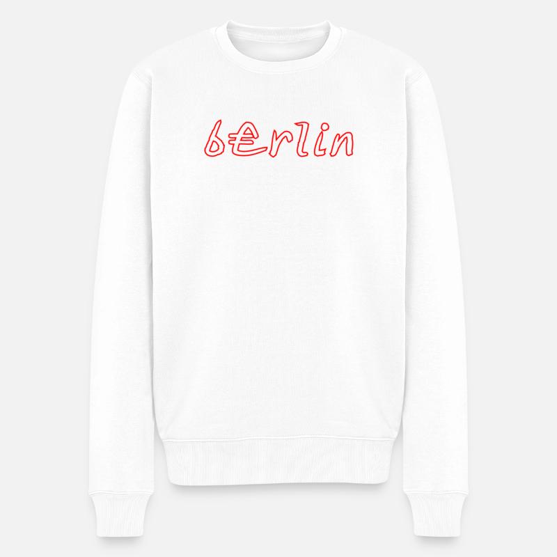 Style graffiti néon de Berlin - Pull Premium bio Homme - blanc