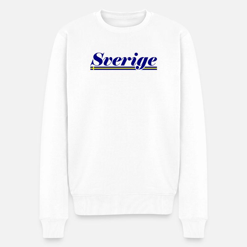 Schweden Fahne Sverige - Männer Premium Bio Pullover - Weiß