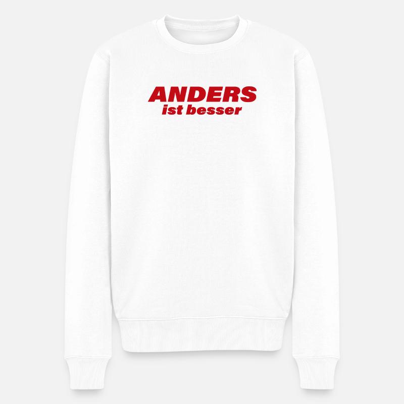 DIFFÉRENT, C’EST MIEUX - Pull Premium bio Homme - blanc