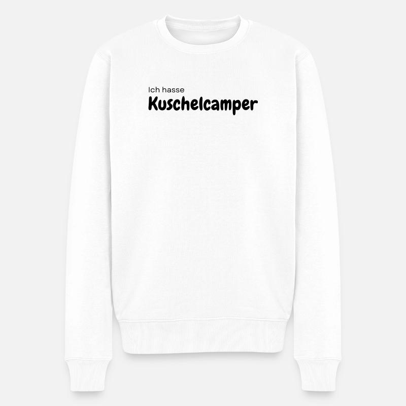 Kuschelcamper - Männer Premium Bio Pullover - Weiß