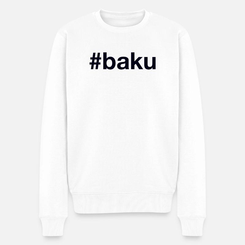 Baku Azerbaijan Aserbaidschan - Männer Premium Bio Pullover - Weiß