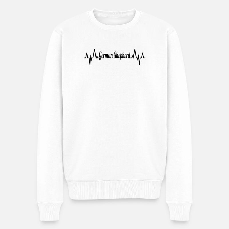 Deutscher Schäferhund EKG Herzlinie - Männer Premium Bio Pullover - Weiß