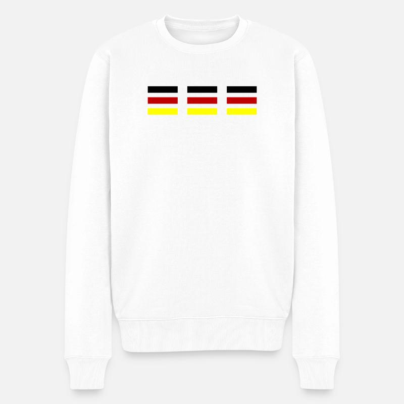 Fahne Deutschland - Männer Premium Bio Pullover - Weiß