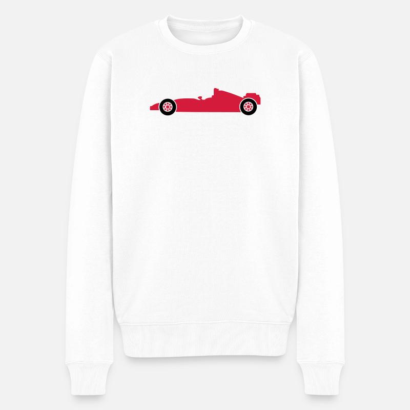 rennwagen rennen auto - Männer Premium Bio Pullover - Weiß