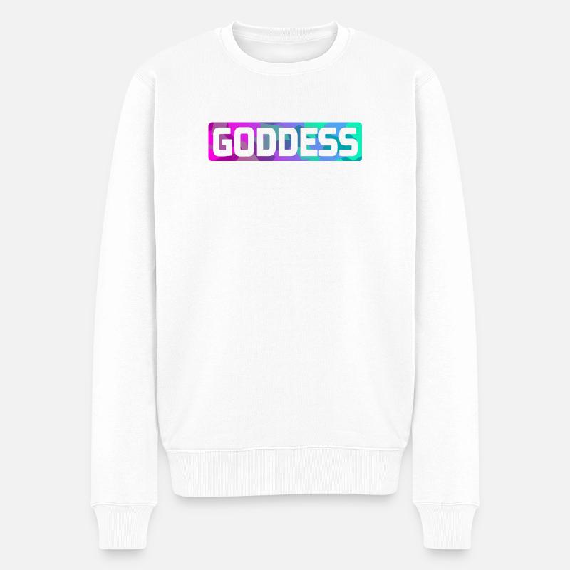 GODDESS - Männer Premium Bio Pullover - Weiß