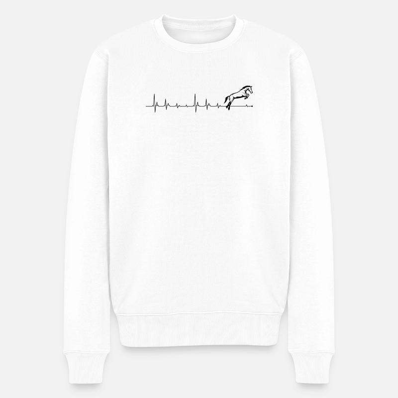 Cheval battant de cœur - Pull Premium bio Homme - blanc
