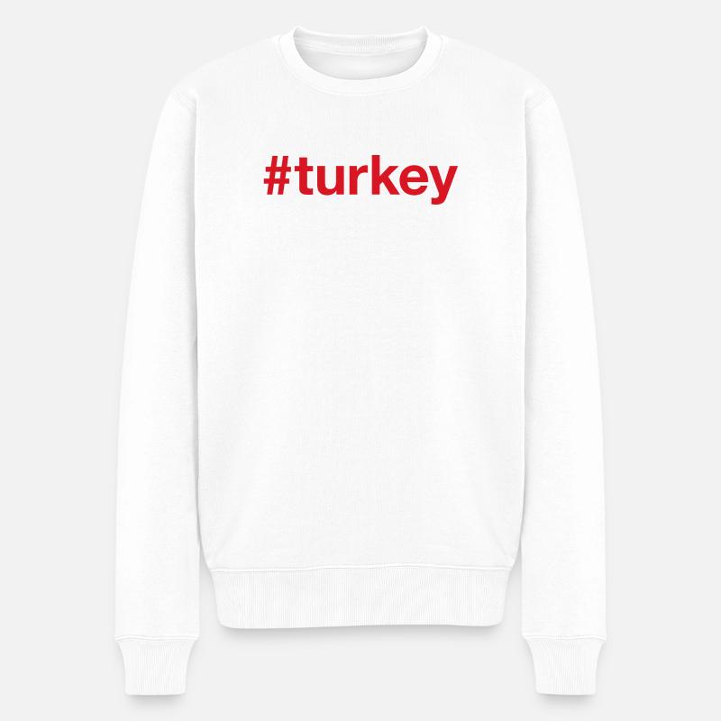 TURKEY Red - Männer Premium Bio Pullover - Weiß