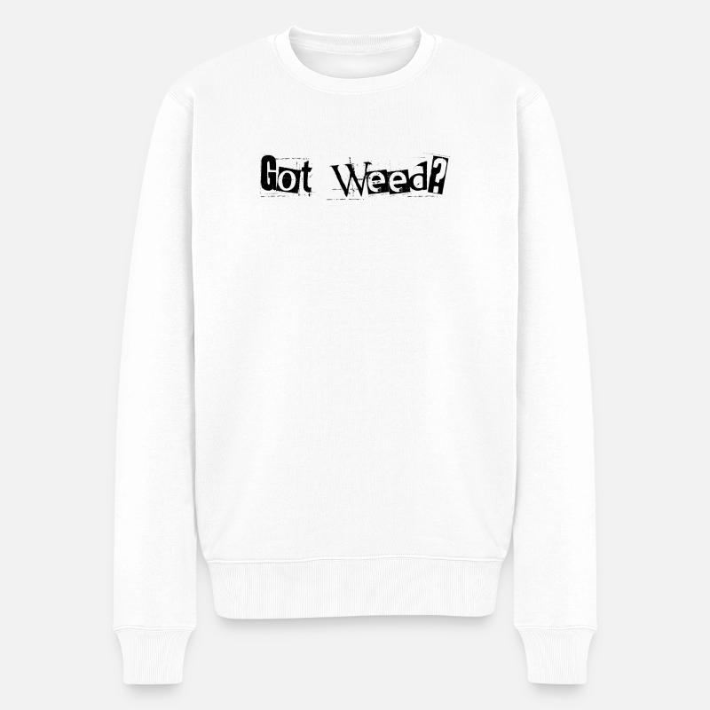 Got Weed Black by Falsches Design - Männer Premium Bio Pullover - Weiß
