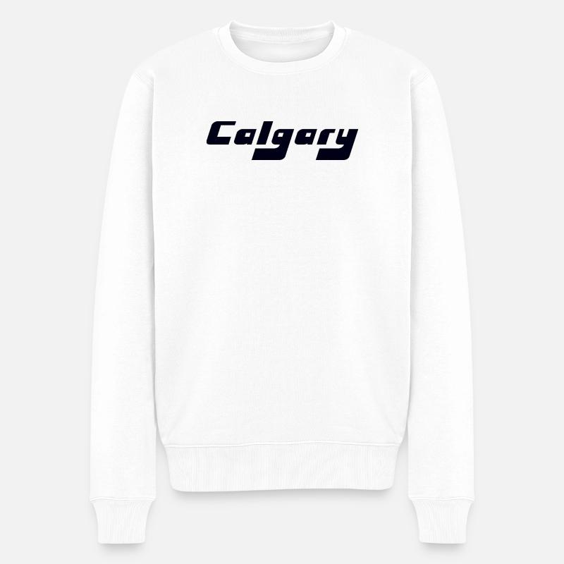 Calgary Canada - Männer Premium Bio Pullover - Weiß