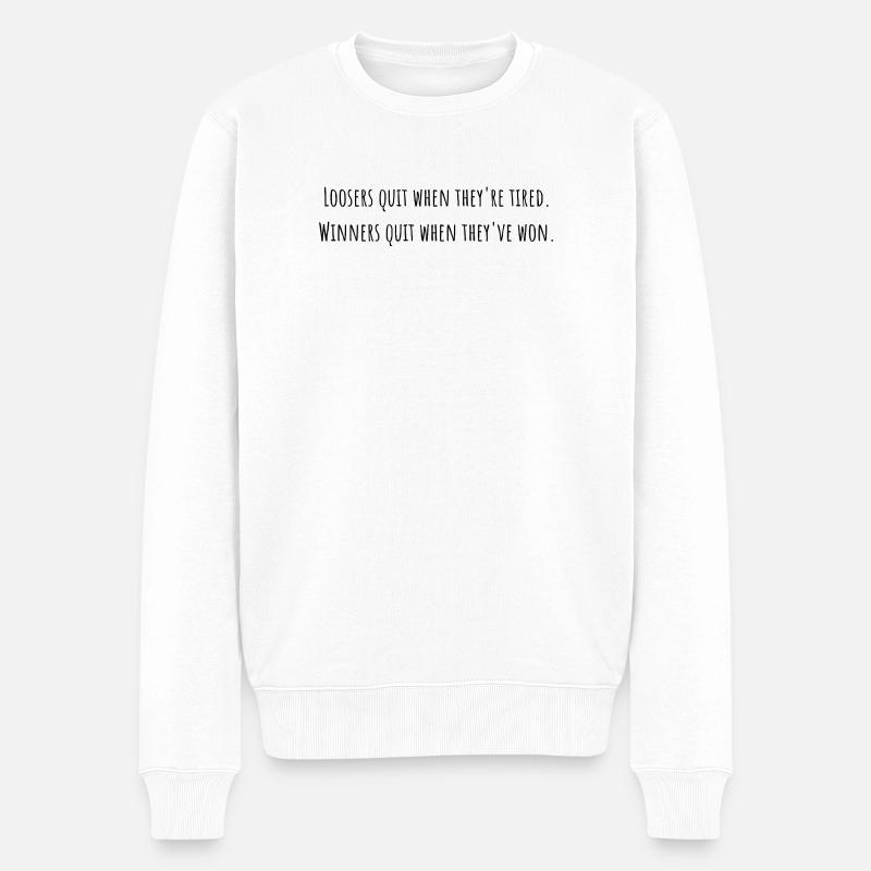 Loosers-winner - Männer Premium Bio Pullover - Weiß