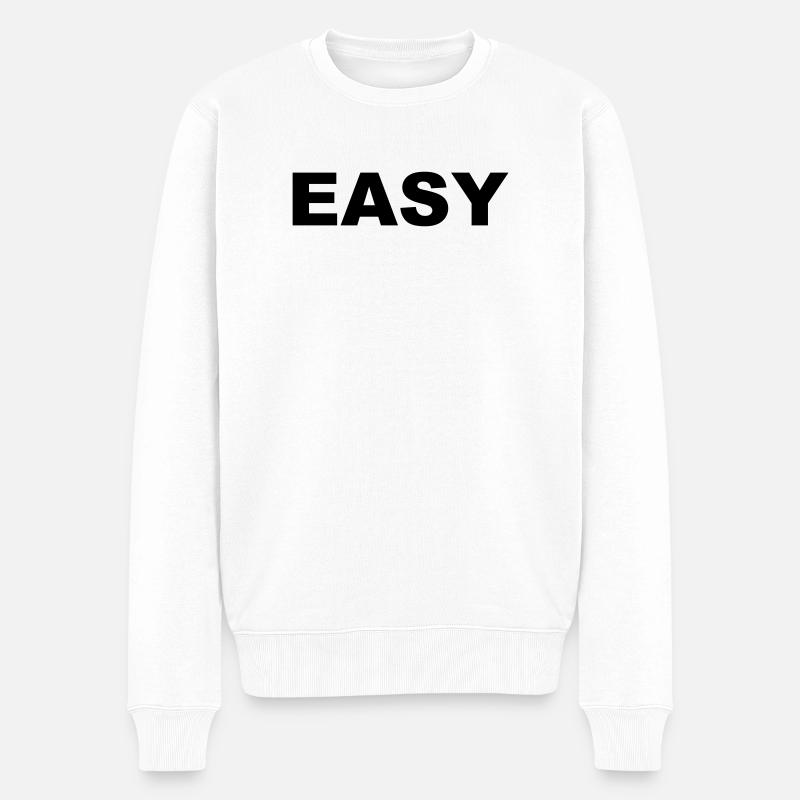 EASY - Männer Premium Bio Pullover - Weiß
