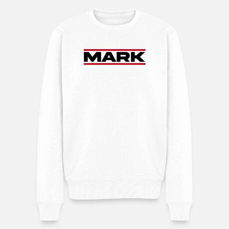 Mark Geschenk  - Männer Premium Bio Pullover - Weiß
