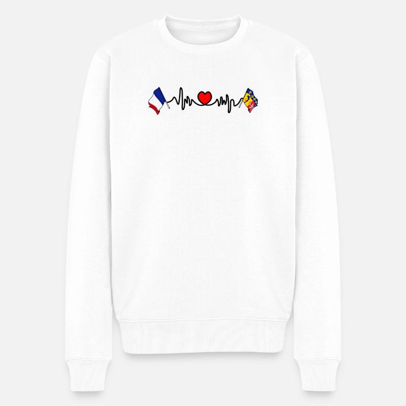 Rhône-Alpes & Frankreich - Männer Premium Bio Pullover - Weiß