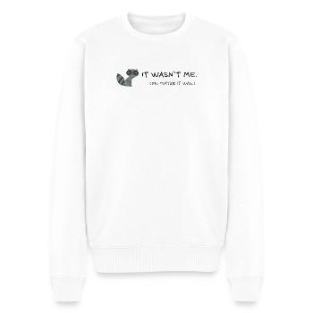 It Wasn't Me Maybe It Was Waschbär - Männer Premium Bio Pullover - Weiß - Vorne - Thijin (182cm)
