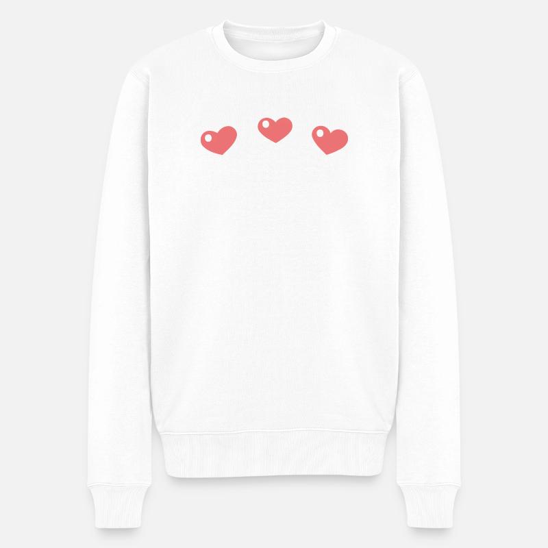 Cœurs pastel motif épuré - Pull Premium bio Homme - blanc