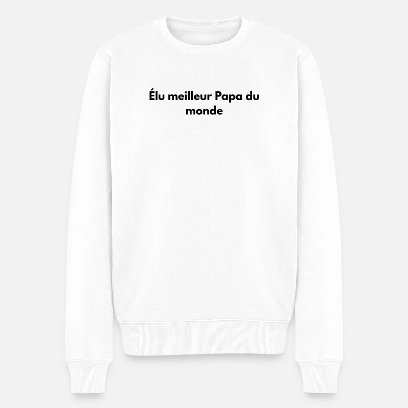 Élu meilleur Papa du monde - Pull Premium bio Homme - blanc