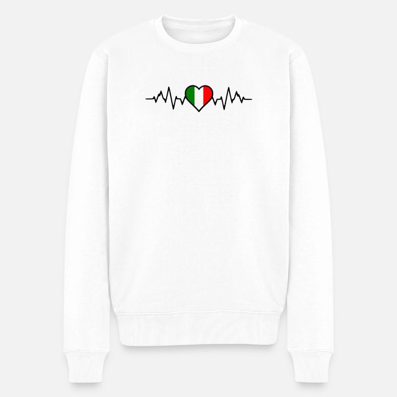 Italien Herzschlag - Männer Premium Bio Pullover - Weiß