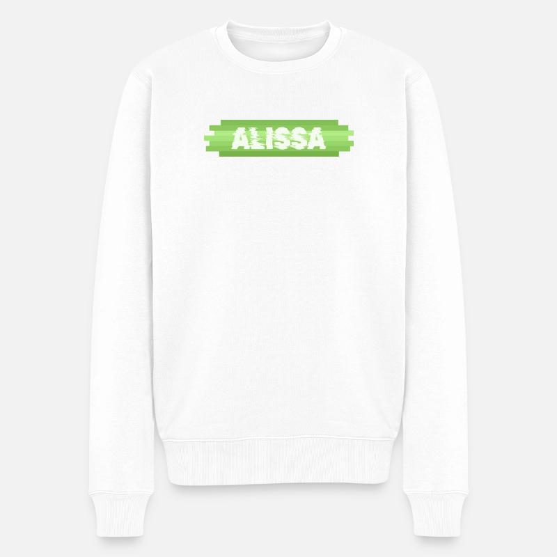 Alissa als Heldin - Männer Premium Bio Pullover - Weiß