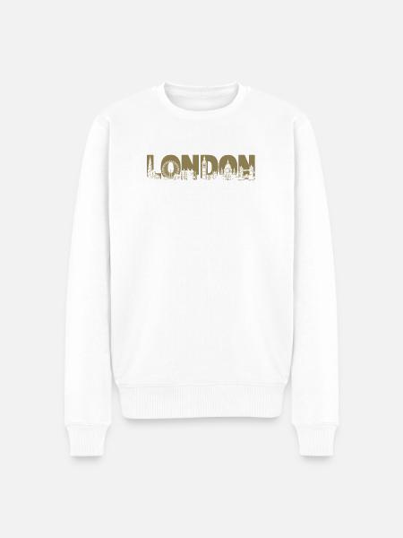 Londres Royaume-Uni, Angleterre Silhouette - Pull Premium bio Homme - blanc