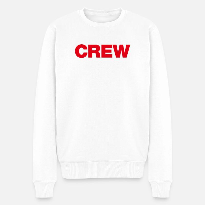 Crew - Männer Premium Bio Pullover - Weiß