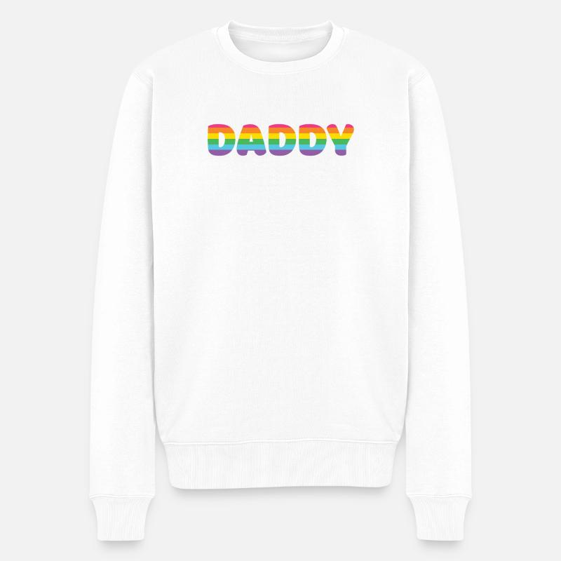 LGBTQ+ Papa - Männer Premium Bio Pullover - Weiß