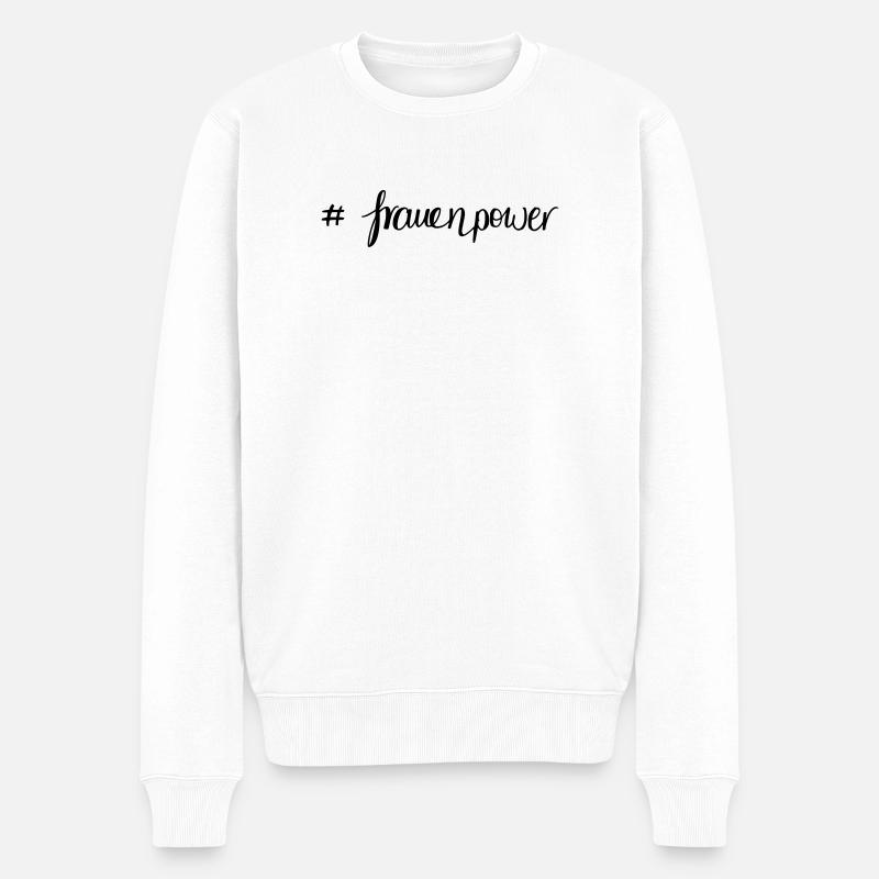frauenpower - Männer Premium Bio Pullover - Weiß