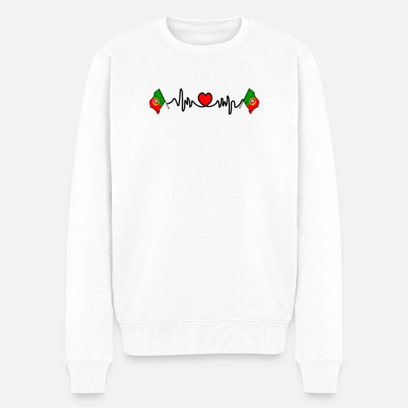 Herzfrequenz-Cardio für Portugal - Männer Premium Bio Pullover - Weiß